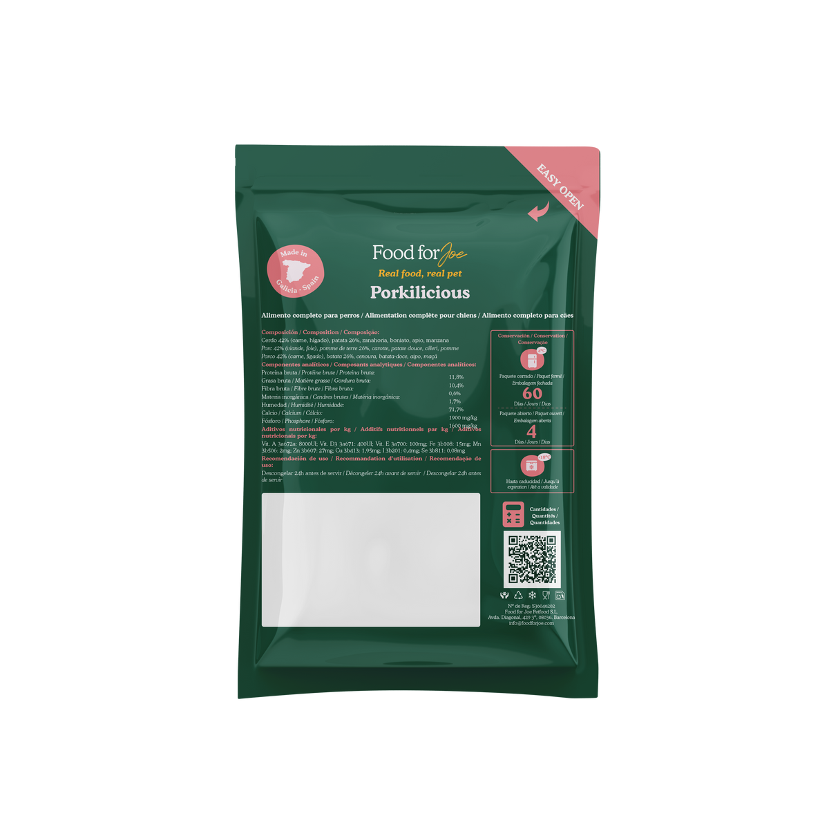 Porkilicious - menú de cerdo para perros 400g