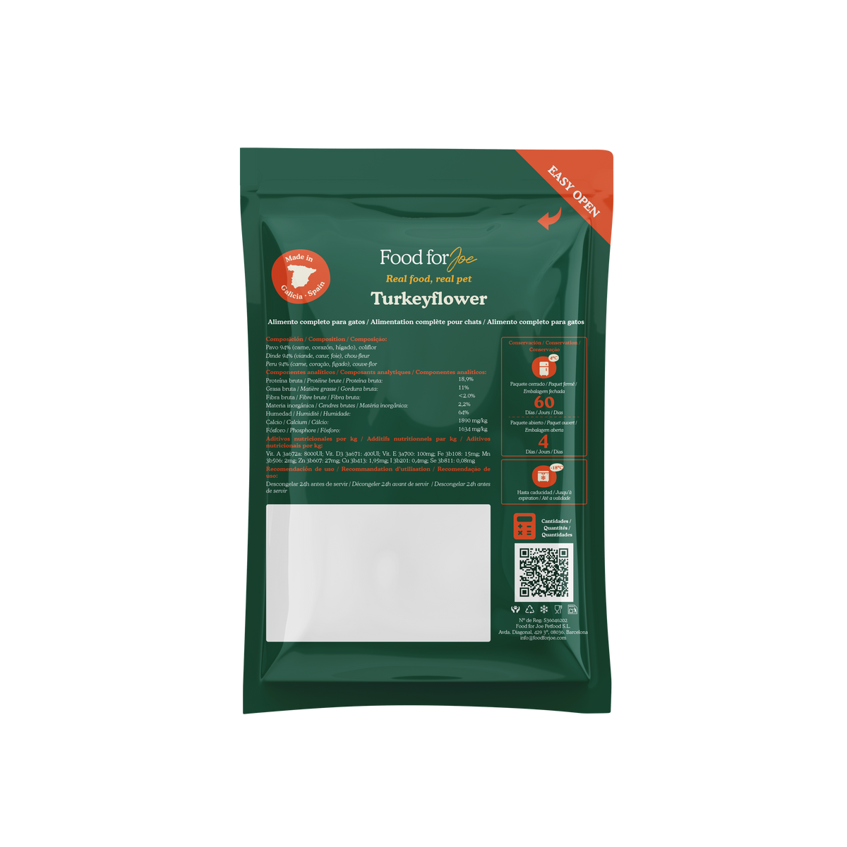 Turkeyflower - menú de pavo para gatos 200g