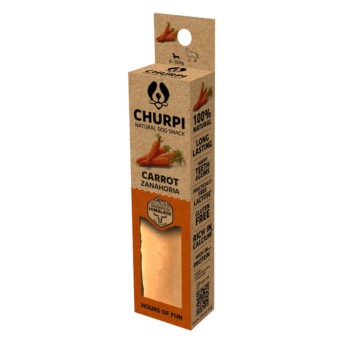 Churpi sabor cenoura para cães – Snack natural 130g