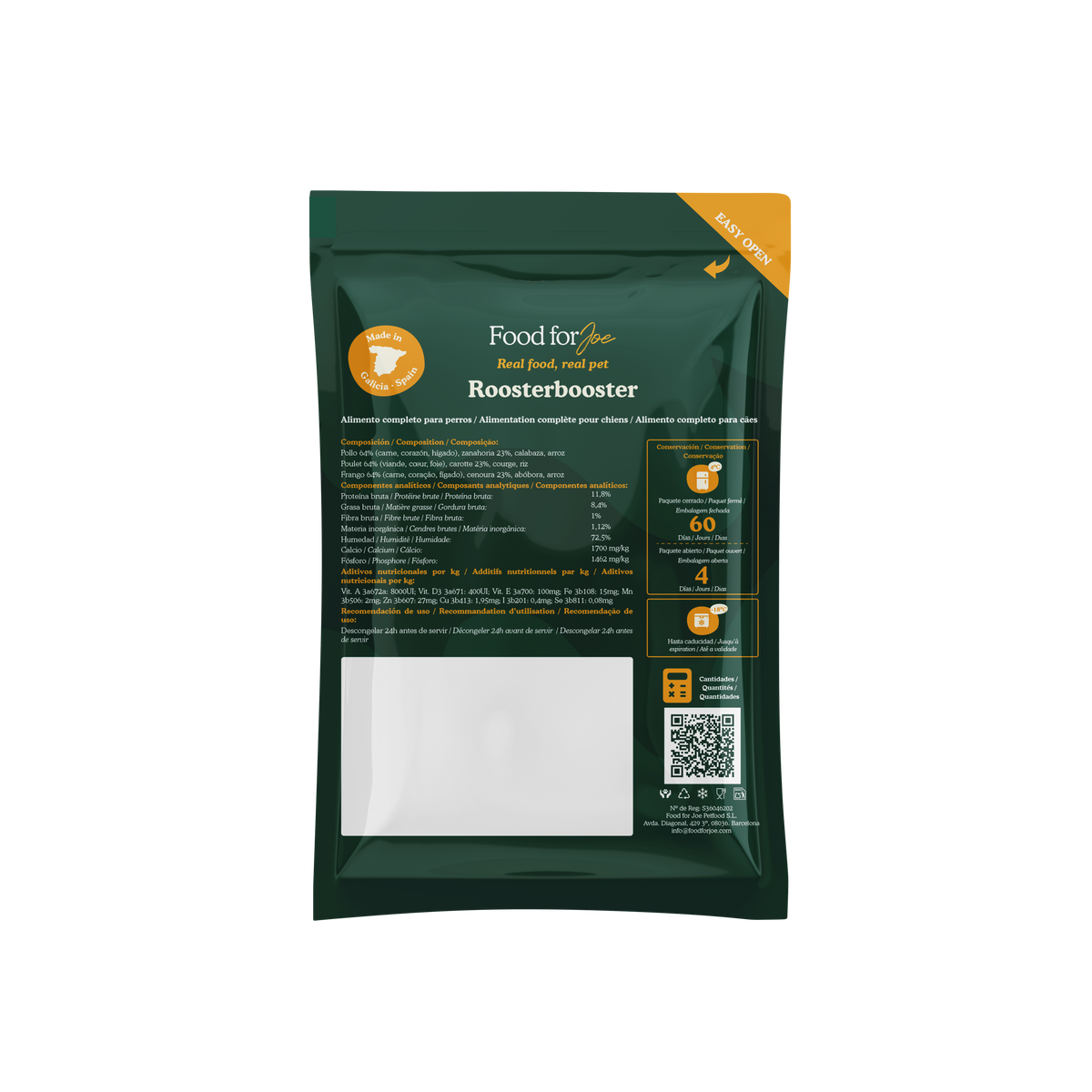 Roosterbooster - menú de pollo para perros 200g