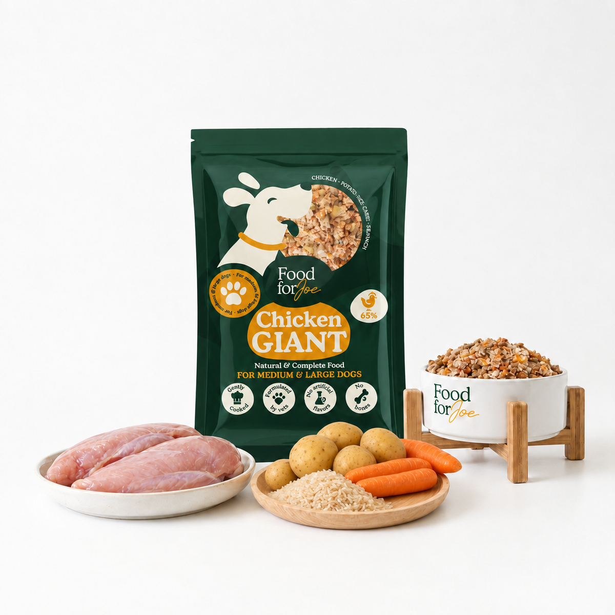 Giant Pollo 1200 gr - Receta de pollo para perros medianos y grandes