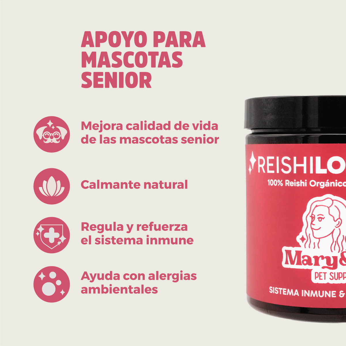 Reishi Longevity - Cogumelos medicinais para cão e gato