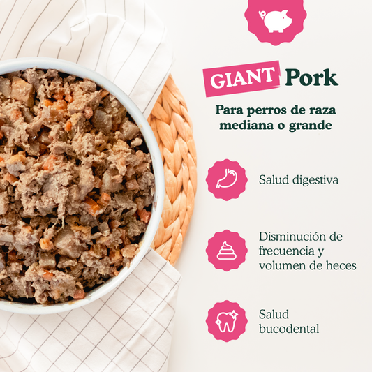 Giant Porco 1200 gr - Receita de porco para cães de porte médio e grande