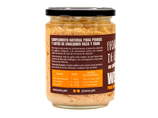 Peito de galinha em caldo para cães e gatos - 400 ml