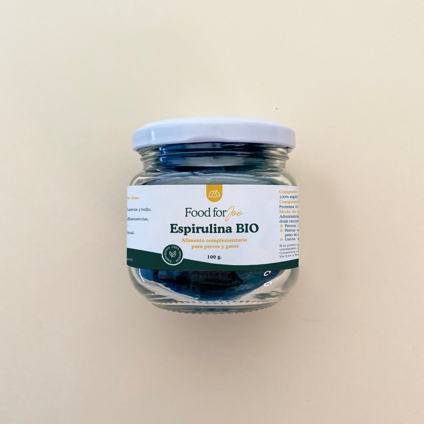 Espirulina BIO Food for Joe - Suplemento 100% natural para perros y gatos